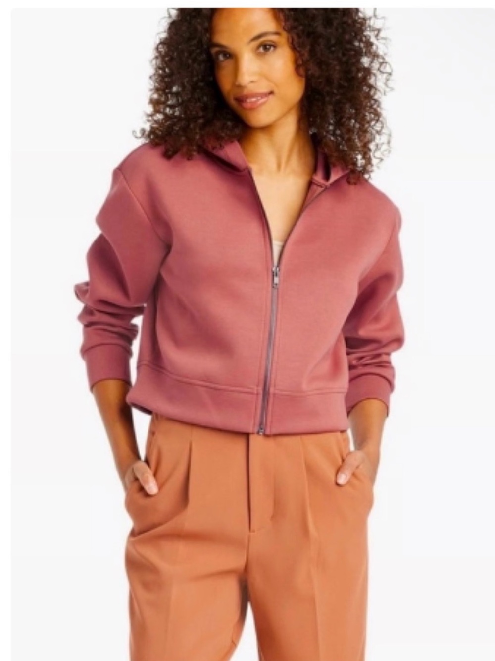a new day Rusty Mauve Zip Hoodie